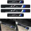 4Pcs Carbon Fiber Door Sill Plate Protectors Door Entry Guard Compatible with Toyota Tacoma 4Runner Tundra Rav4 Highlander Sequoia Door Sill Protector Car Accessories (mountain-blue)