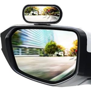 Blind Spot Mirrors adjustable Rearview Mirror Baby Car Mirrors,Strong Adhesive HD Glass Convex,stick on Side mirror or inner mirror or anywhere else (Black frame, 2 PCS)