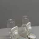 2Pcs 17oz Rabbit Water Feeder, Pet Cage Suspended Dispenser, Hanging Automatic Small Animal Water Bottle Bowl for Bunny Chinchilla Hedgehog Ferret Hamster (White+White)