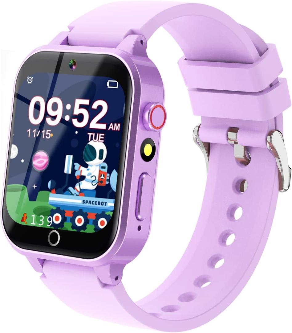Kids Smart Watches Girls Age 5-12, 26 Games High-Resolution Touchscreen Kids Watch with Video Camera Music Player Pedometer Flashlight 12/24 hr Educational Toys Birthday Gifts for Girls Ages 6 7 8