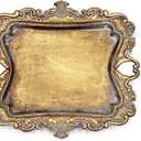 Vintage Small Gold Ring Dish, Birthday & Wedding Gifts for WomenWedding Ring Tray - 5.3 x 4.5 inches