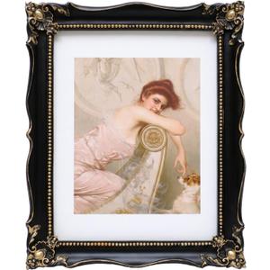 11x14 Picture Frame, Ornate Vintage Black Frame for Wall Photo Display