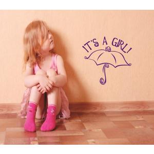 Design With Vinyl Home Wall Decals - It's a Girl Removable Wall Sticker Home Decoration - Size: 43 in x 43 in