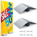 Blulu 2 Pcs Metal Floor Sign Stand Holder Fits 12" Wide Board up to 72" Tall Graphic Floor Standing Display Stand for Composite Foam Board, Acrylic Glass Sign, Base Only