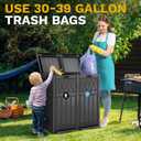 DWVO 76 Gallon Garbage Dual Can, Resin Outdoor Trash Can with Tiered Lid and Drip Tray, Waterproof Trash Bin for Patio, Kitchen, Backyard (Black)