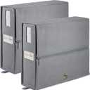 LINENMATE The Original Linen Storage Container, 2-Pack (Queen/King Size, Grey)
