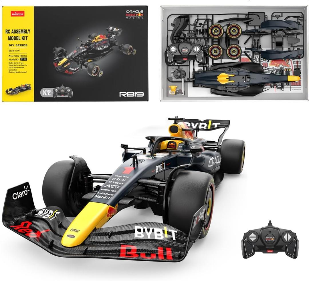 RASTAR 92600 1/16 Oracle RedBull F1 RB19 Collectible RC Car Building Kit - Ideal Gifts for Play & Display - Officially Licensed Car Model with Remote Controller for Kids, Teens & Adults