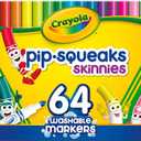 Crayola Pip-Squeaks Skinnies Washable Markers (64ct), Mini Markers for Kids, Coloring Markers, Craft Supplies, Kids Holiday Gift, 3+ (1 Count (Pack of 64))