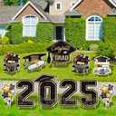 2 x Large 11 PCS Graduation Yard Signs, Class of 2025 Congrats Grad Outdoor Lawn Yard Sign with Stakes, Graduate Yard Decorations for College High School Party, Black and Gold