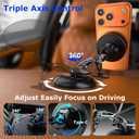 Dual Support for MagSafe Car Mount, Magnetic Phone Holder for Car with Vacuum, 360Adjustable Metal Head &Extension Rod, Cell Phone Holders for Your Car for iPhone17/16/15/14/13/12, Android