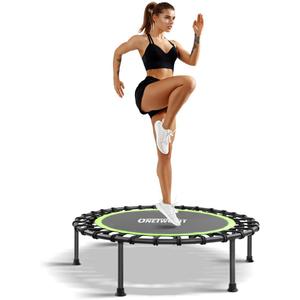 ONETWOFIT 42"/45" Rebounder Trampoline for Adults, Silent Mini Trampoline Indoor Exercise Fitness Trampoline Bungee Rebounder Workout Max Load 330lbs