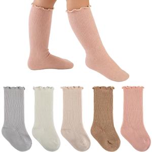 Baby Knee High Socks Girls Newborn Toddlers Cotton Long Tube Ruffle Socks Infant Stockings Dress Sock 0-3T