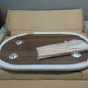 Funecy Oval Coffee Table Low Table with 4 Solid Wood Sturdy Legs, Floor Table Desk for Sitting on The Floor, Storage and Living Room Furniture (Black)