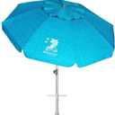 AMMSUN 7ft Heavy Duty High Wind Beach Umbrella with Sand Anchor & Tilt Sun Shelter UV 50+ Protection Outdoor Sunshade Umbrellas Carry Bag for Patio Garden Pool Backyard Teal