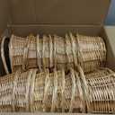 Barydat Small Wicker Basket with Handle Flower Girl Baskets Oval Willow Woven Braided Gift Basket for Weddings Picnic Baby Shower Home Garden Decor(12 Pcs,Khaki,9" x 7" x 4")