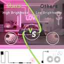 Pink Led Strip Lights 10 FT Rope Light Easy DIY Princess Girls Bedroom Decor Cuttable Strips Light for Baby Room Bathroom Living Room Kitchen Ceiling Wall Vanity Mirror Decoration