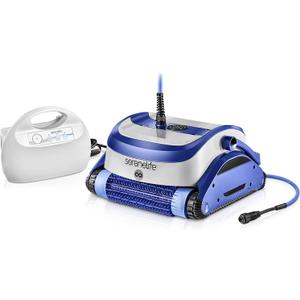 SereneLife Automatic Pool Vacuum for Inground Pools Robotic Pool Cleaner with 4500 GPH Suction from Twin Motors Brushes,2 Filters and Tangle-Free Cable Cleans 50 Ft Pools with 3 Timed Cycles,SLPORBT18