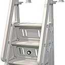 Adjustable 24 Inch in-Pool Step Ladder for Above Ground Pools, White ?for Above-Ground Pool (1 Pcs), Shipping from The USA
