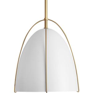 10in Dome Pendant Light White Kitchen Island Pendant Lighting Modern White & Gold Pendant Lights Fixture for Dining Room Kitchen Sink, E26, 10" 1-Light 1-Socket