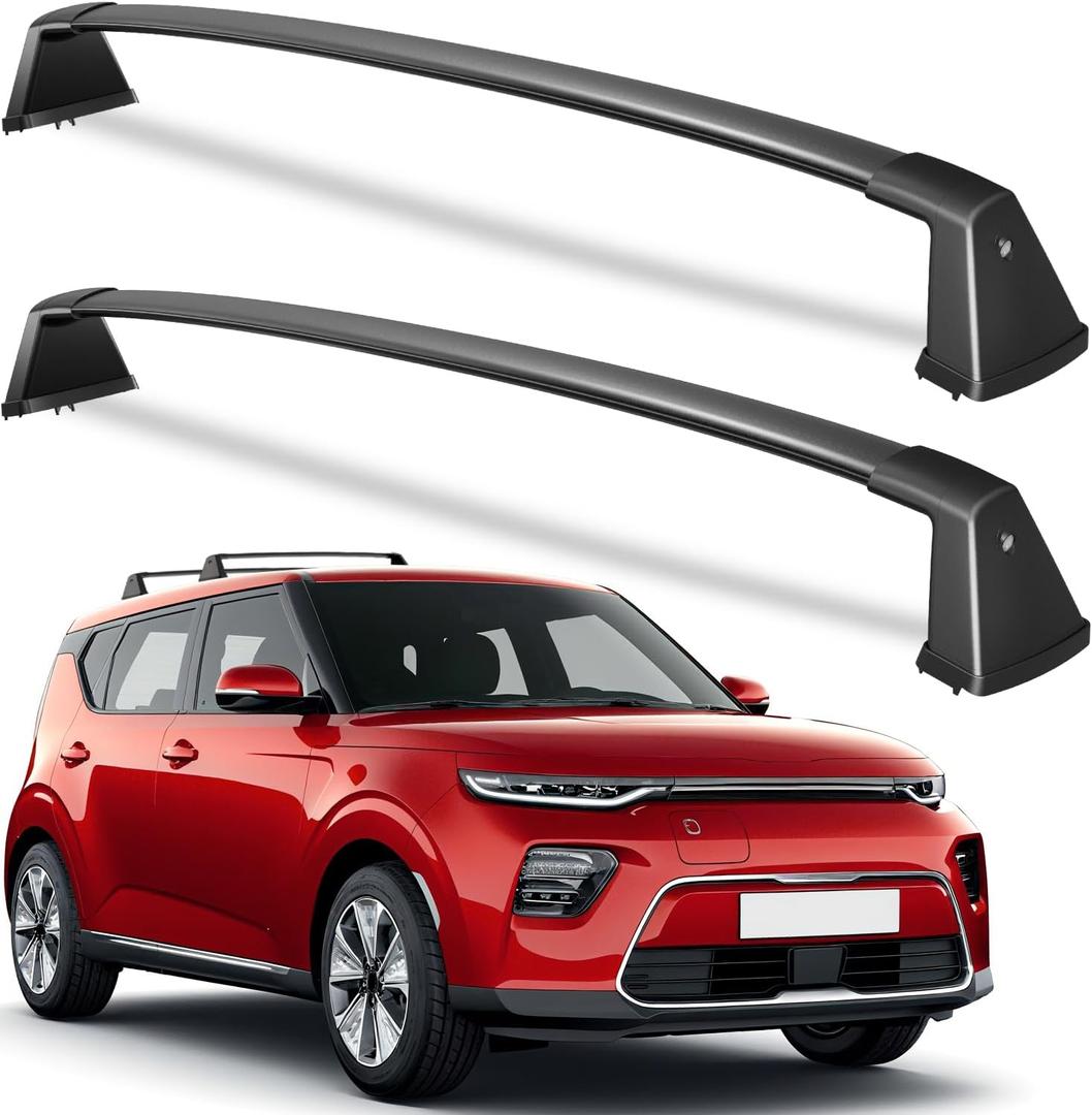 Wonderdriver Lockable 220lbs Roof Rack Cross Bars Compatible with Kia Soul 2020-2025 (Without Side Rails),Heavy Duty Aluminum Roof Rails Crossbars Cargo Canoe Black Rooftop Cargo