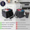 Reusable Drink Carrier with Handle Tip-Resistant 4 Cup Carrier with Shoulder Strap for Delivery Insulated, Foldable, Adjustable Dividers Portable Caddy Tote Bag, Drink Holder for Car