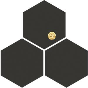 MORCART 20PCS Peel and Stick Floor Tile, Upgraded Hexagon Vinyl Flooring Covers 12.6 Sq Ft, Waterproof DIY Removable Flooring for Bathroom, Kitchen, Bedroom, Stairs, Entryway (Black)
