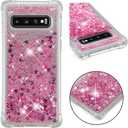 Compatible with Galaxy S10 Case, Bling Glitter Liquid Clear Case Floating Quicksand Shockproof Protective Sparkle Silicone Soft TPU Case for Samsung Galaxy S10. YBL Love Rose Gold