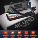Mirror Dash Cam Rear View Camera 11''Full UHD 4K Front and 1080P Rear Backup Dual Cameras for Cars,GPS,Night Vision,Smart Reverse Parking Assistance,Touchscreen,Free 32GB Card H28-blackFD03696329
