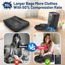 Vacuum Seal Bags For Clothing Travel With Wireless Pump,2PACK Reusable Waterproof Vacuum Compression Bag with 4 Shoulder Strap for Luggage and Suitcase