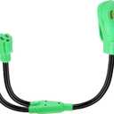 Kanayu 3FT 50 Amp to (2) x 110V 15 Amp Household Outlet RV Y Adapter Power Cord Compatible with NEMA 14-50P Male Plug to Two 5-15R Female Electrical Receptacles, 10/4 STW 50 to 15 RV Power Cord