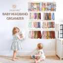 POVETIRE Headband Holder Hair Bows Organizer for Girls,Baby Headbands Hair Accessories Organizer Storage Wall Hanging Decor for Nursery Girls Room (Beige)