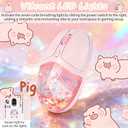 elec Space Wireless Bluetooth Mouse -Cute Clear Aqua Design, Glitter Liquid Sand Water Mouse with Optical Precision, Silent Clicks, LED Breathing Light,Transparent Retro Style for Home Office (Pink)