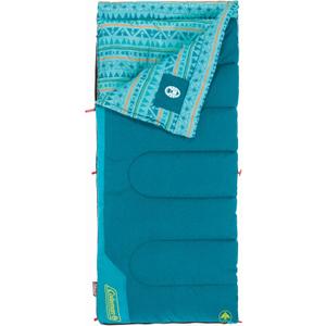 Coleman 50F Sleeping Bag, Comfortable Youth Sleeping Bag for Sleepovers & Camping, Fits Children up to 5ft Tall, Glow in The Dark Design, Stuff Sack Included, Machine Washable