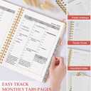 2026 Planner, Weekly and Monthly Calendar Planner from January 2026 - December 2026, 5.75" x 8.38" Hardcover Leather Hourly Appointment Book with Tabs, A5 Spiral Daily Planners for College School Work Home, Pink