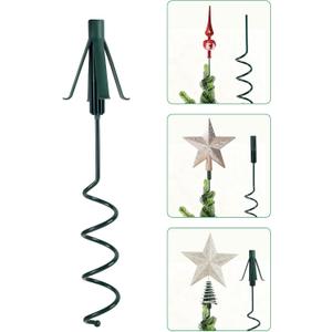FORUP Christmas Tree Topper Holder, 3-in-1 Tree Topper Stabilizer - Fits Tree Center Poles Up to 1.25" in Diameter, Compatible with Angel/Star Toppers, Tool-Free Installation, Prevents Tilting