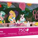 Buffalo Games Ceaco - Panoramic Series - Disney - Alice in Wonderland, Tea Party - 750 Piece Jigsaw Puzzle for Adults - Challenging Puzzle Perfect for Game Nights - Finished Size is 38.25 x 11.25