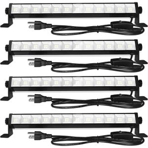 4 Pack 40W LED Shop Lights,6000K 4800LM Daylight White Garage Light with 6.5FT Power Cord & Switch,Plug in LED Work Light for Garage, Workshop,Yard