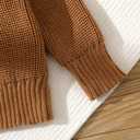 PATPAT Baby Girls Boys Newborn Sweater Crewneck Pull Over Knit Solid Long Sleeve Fall Winter Clothes (3-6 Months, Light Tan)