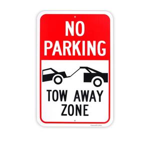 Large No Parking - Tow Away Zone Sign, 18"x 12" .040 Aluminum Reflective Sign Rust Free Aluminum-UV Protected and Weatherproof