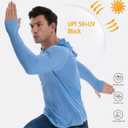 TELALEO 3 Pack Men's UPF 50+ Sun Protection Lightweight Hoodie Performance Long Sleeve SPF UV Shirt for Fishing Running (L)