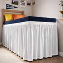 CGK Linens Dorm Room Bed Skirt Full XL - Dorm Room Essentials - 34" White
Extra Long Dust Ruffled College Bedskirt with Split Corners, Easy Fit Elastic Strap, Adjustable, Fade & Wrinkle Free
