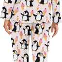 Women's Pajama Sets Long Pants, Casual Long Sleeve Button Up Loungewear, Comfy Sleepwear Sets with Pocket, XL