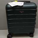 Flight Knight Carry On Suitcase 18x14x8" Hardside Built In TSA Lock & USB Port Lightweight Luggage Silent Double Spinner Wheels Maximum Underseat Carry-On Bag For American & United Approved Airlines