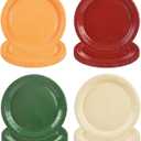 2 x 48PCS Colorful Party Paper Plates, 9inch Disposable Red Green Orange Yellow Paper Desssert Cake Plates Colored Tableware Set for Birthday Baby Shower Easter He is Risen Decorations