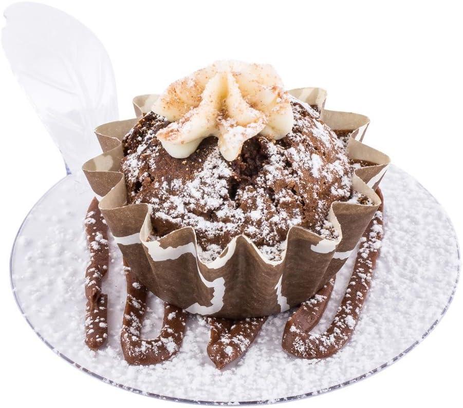 Restaurantware 3 x 3 x 1 Inch Round Appetizer Plates 100 Disposable Pastry Plates - Built-In Handle Premium Clear Plastic Dessert Plates with Handle Durable Serve Appetizers Or Desserts