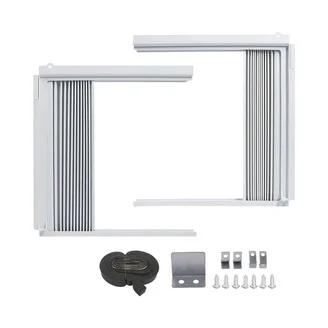 CroBlissful 1 Set Window Air Conditioner Side Panels with Frame Adjustable Window Ac Insulation Side Panel Air Conditioner Extender Panel for Most 5000-20000 Btu Window Ac Preventing Noise