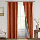 MIULEE Linen Pinch Pleated 100% Blackout Curtains for Bedroom 84 Inches Long 2 Panels Set Pinch Pleat Back Tab Track Fall Terracotta Rust Black Out Pleat Living Room Darkening Drapes, Burnt Orange (40"W x 84"L (Pack of 2))
