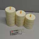 Flameless Flickering Candles, Built-in String Lights, Battery Powered, 2/4/6/8 Hour Remote Control Timer Function, 3-piece Set (Width 3 inches x Height 4 inches/5 inches/6 inches) (Ivory)