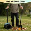 46" Pooper Scooper Swivel Bin & Rake for Large Small Dogs with Bag Attachment, Long Handle Poop Scooper with Lid for Yard (Blue)