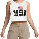GUANGHE Women American Flag Tank Tops Adult USA Flag Shirt 4th of July Patriotic Sleeveless Tops, 3XL
